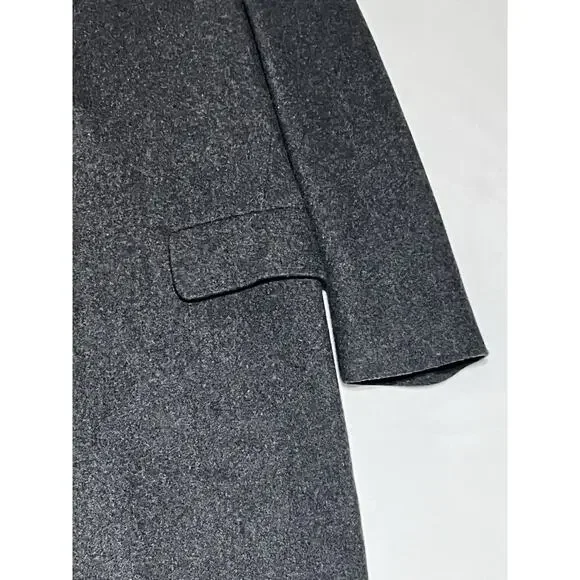 London Fog Wool Dress Overcoat Mens 46 Long Dark Gray Business Classic USA